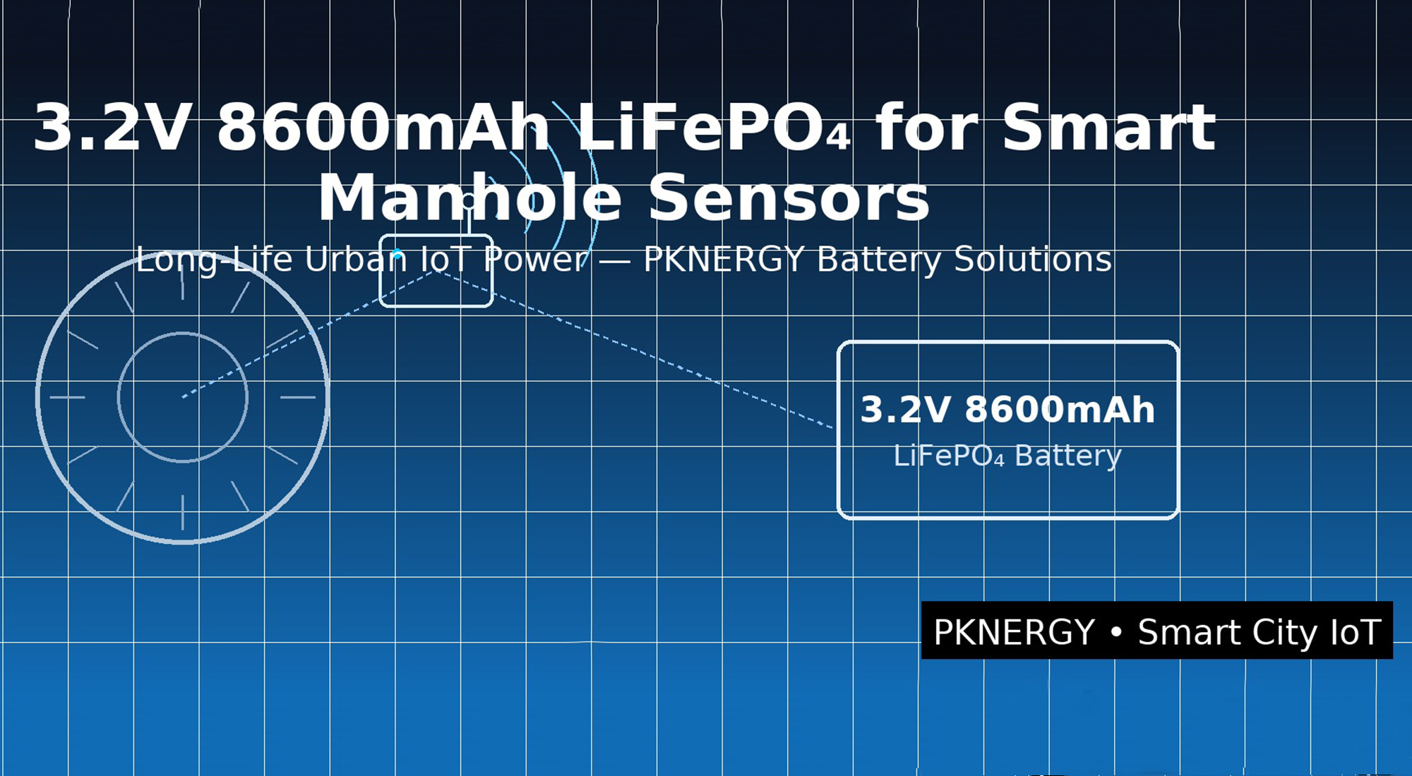 Empowering Smart Manhole Sensors with PKNERGY 3.2V 8600mAh LiFePO4 Battery for Long-Term Urban Monitoring