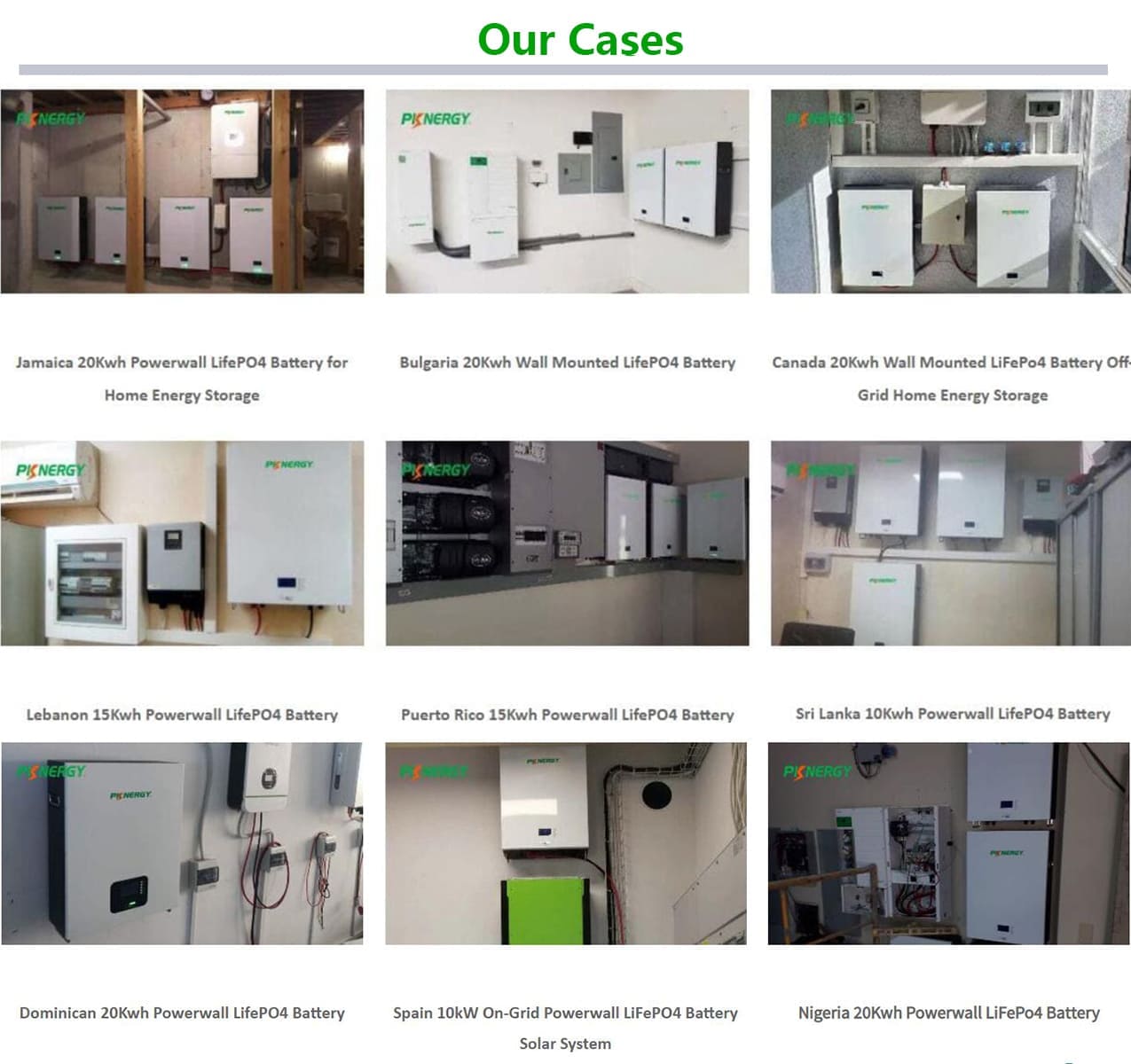 PKNERGY Solar Battery Projects